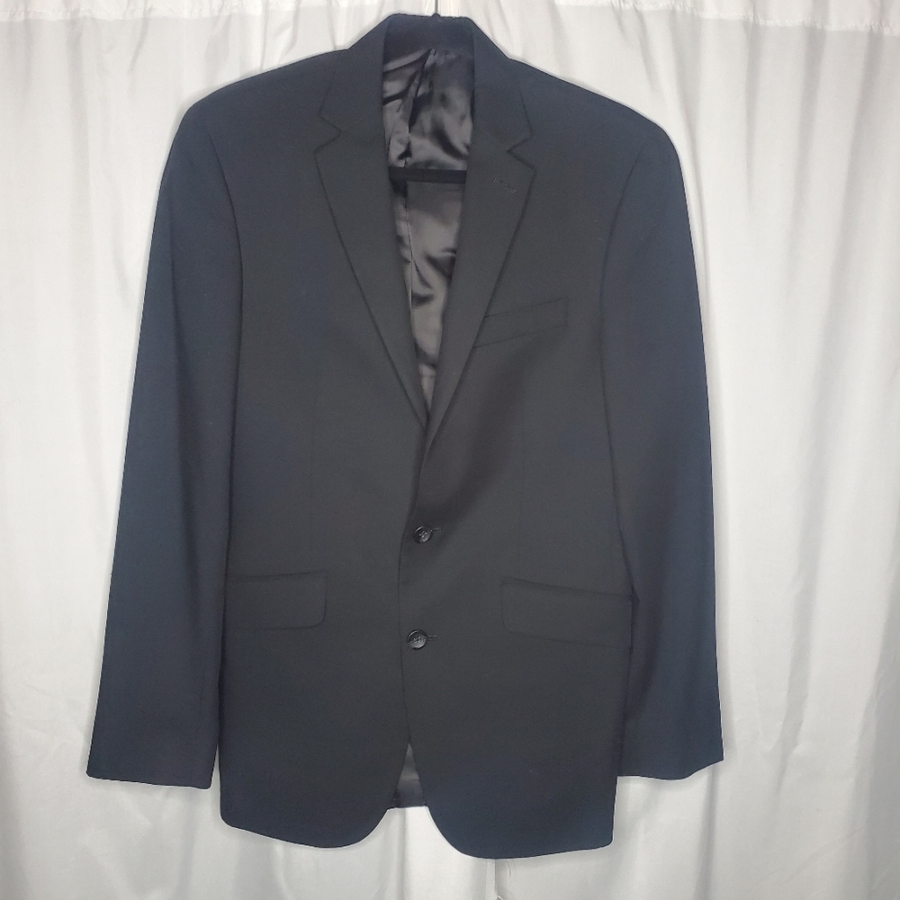 ♧ Kenneth Cole Reaction Black Double Button Suit Jacket Size 36R
